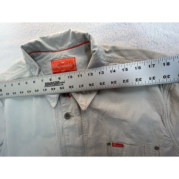 Faconnable Jeans Mens Light Grey Lightweight Jacket Medium Cotton Front Pockets - Picture 6 of 9